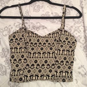 Stretchy tribal print tank top
