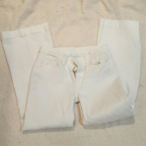 White jeans & snake print pants