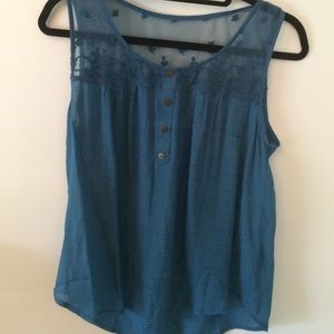 FLOWY tank in a deep turquoise color