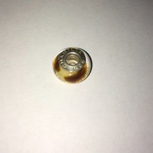 Authentic Chamilia glass bead- brown and cream