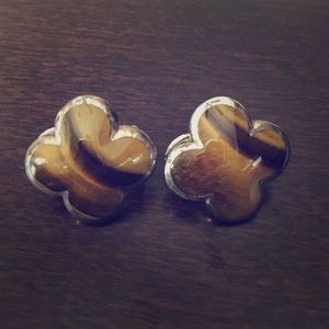 Heidi Klum Cats Eye Clover Shaped Earrings