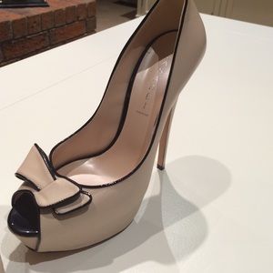 Casadei open toe pump.