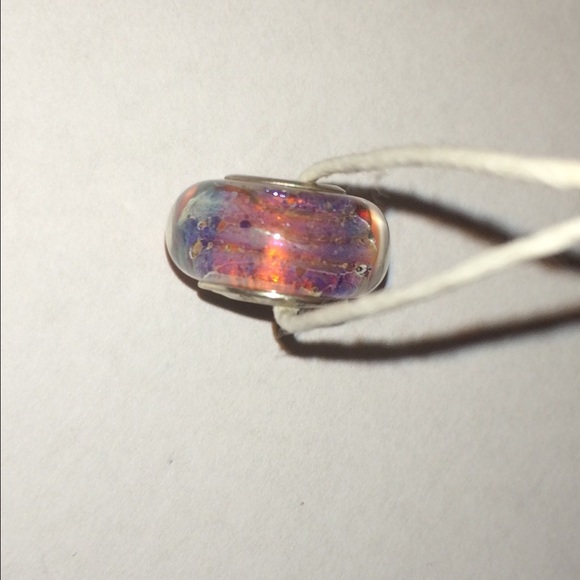 Authentic Glass Chamilia bead- purple/pink swirl