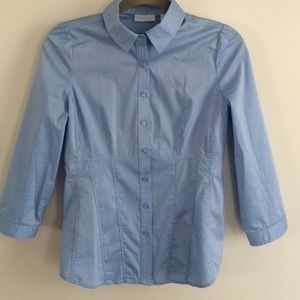 Blue NY&C button up 3/4 sleeve
