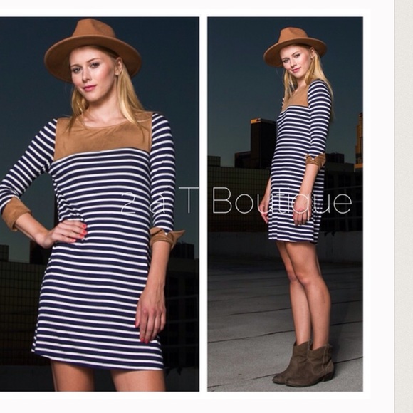 🎉SALE 🎉 Striped faux suede tunic dress - Picture 2 of 3