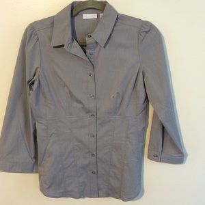 Gray NY&C button up 3/4 sleeve.