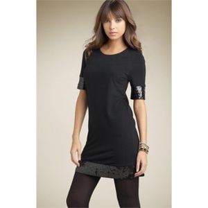 JUICY COUTURE Crew Neck Wool/Sequin Tunic Dress