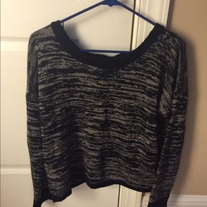 Blu Pepper Black Open Back Bow Sweater