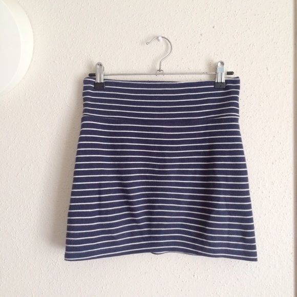 Navy Striped Mini Skirt