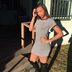 Short mini striped dress