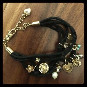 Juicy Couture Black & Gold Charm Bracelet