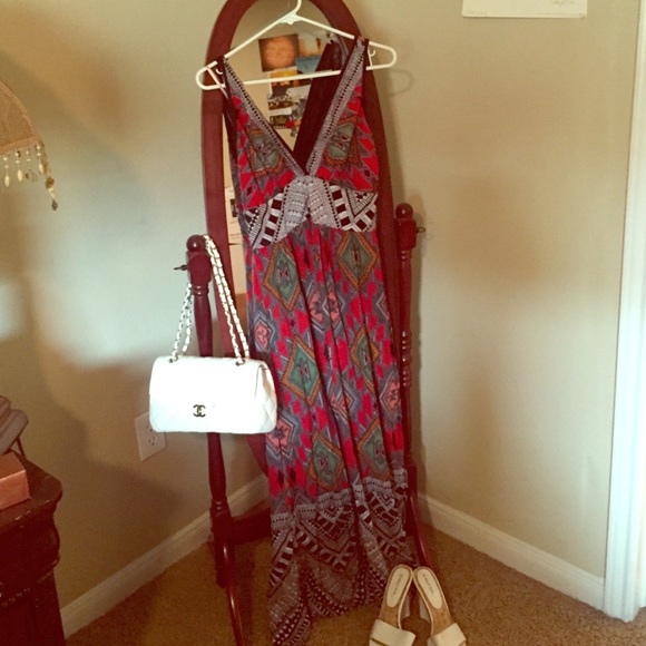 Tribal pattern maxi dress