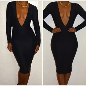 Deep V-neck bodycon