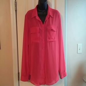 Deep Orange sheer top