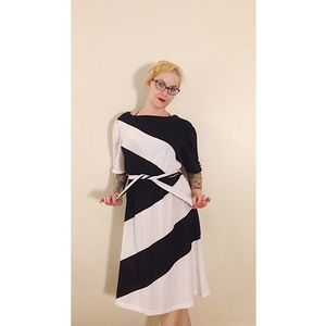 Black and white mod vintage dress