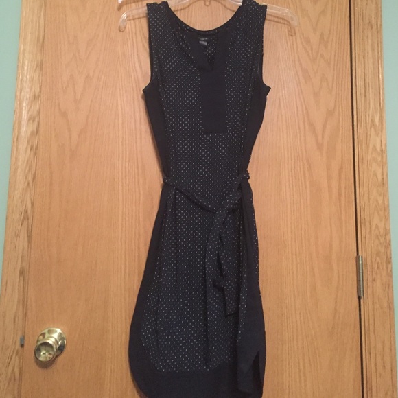 Ann Taylor Dress polka dot navy, ps, small. - Picture 1 of 4