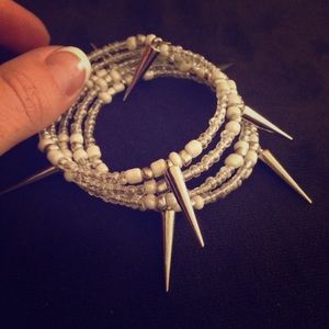 Memory wire beaded bracelet