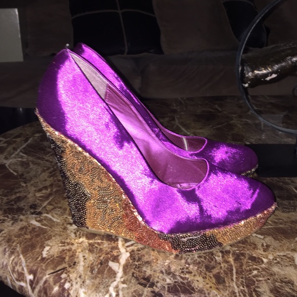 Purple and Glitter Wedges