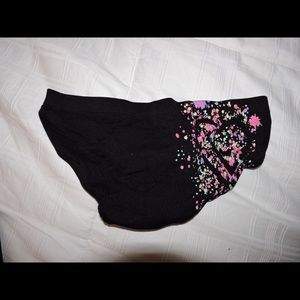 black regular paint splattered under swear