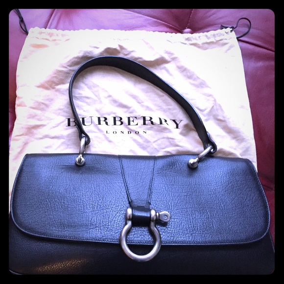 Authentic Burberry black leather bag new