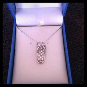 Sterling Silver Flip Flop Necklace