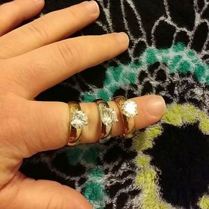 3 cubic zirconia rings