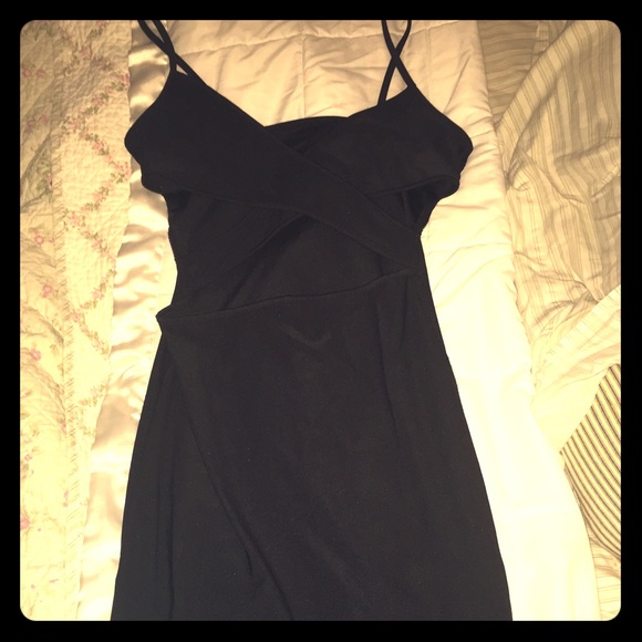 Midi cut-out little black dress