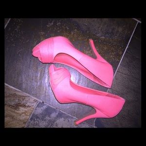 Pink coral heels