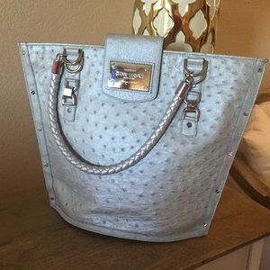 Gianni Versace silver crocodile bag