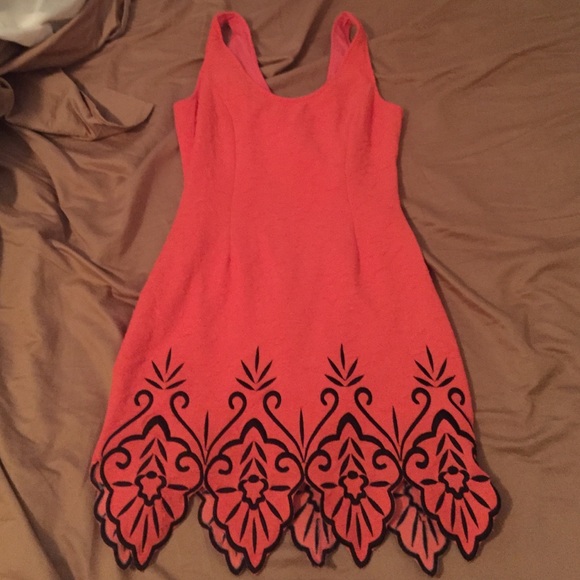 Coral cocktail dress