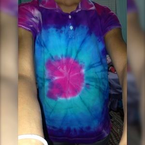 tye dye collared💜💛💚💙❤️