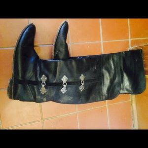 Frye black cuff boots