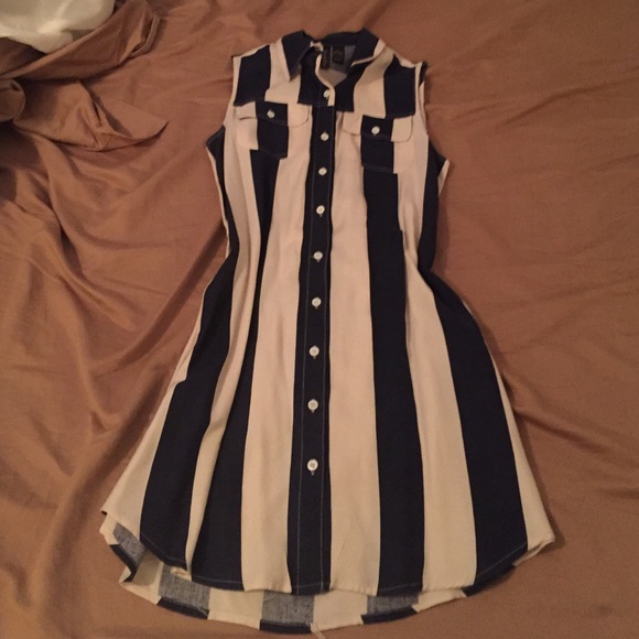 Stripped button up dress