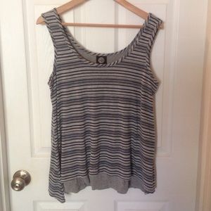 BOBEAU Handkerchief Hem Double Layer Tank Size M