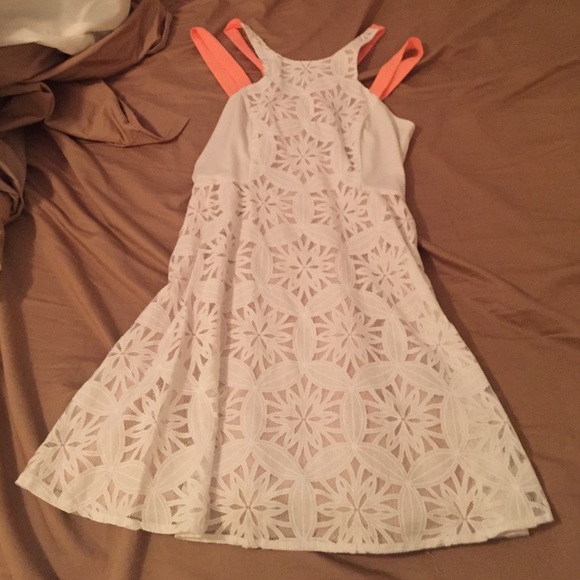Flower lace cut out dress