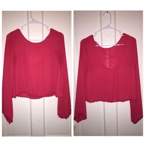 long sleeve red top, perfect condition