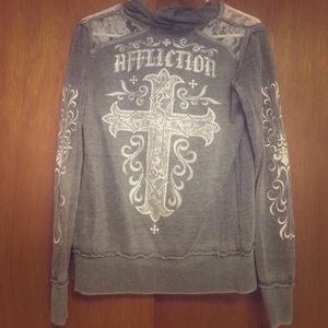 Affliction zip up hoodie.