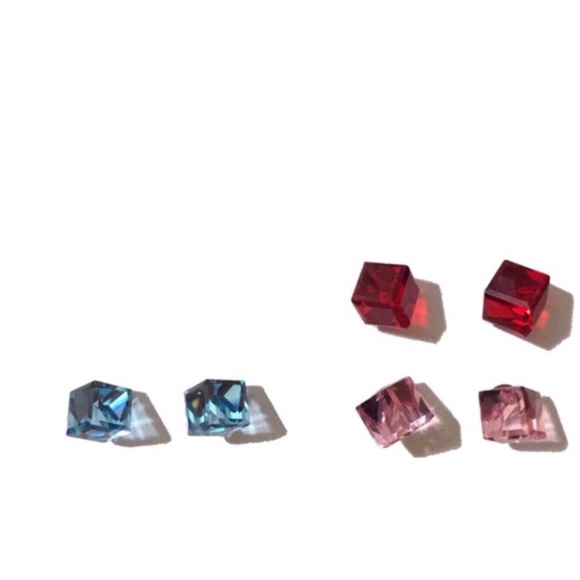 Swarovski Stud Cube Earrings