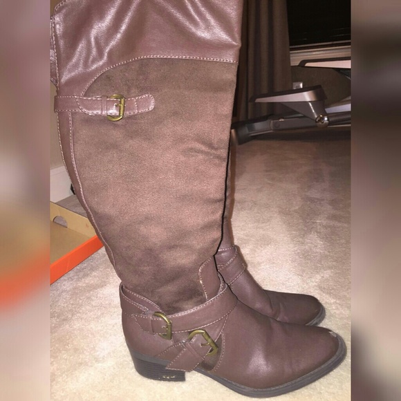 Suede and Leather Riding Boots