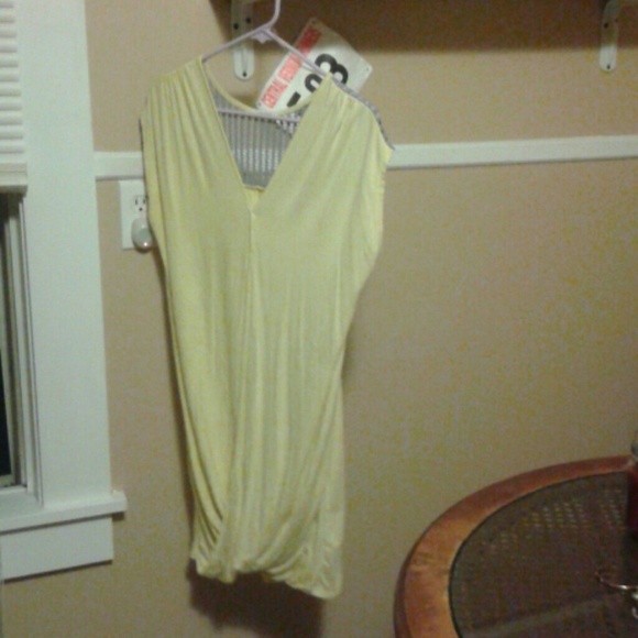 Yellow drape dress