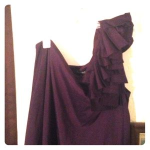 Deep purple one shoulder dress!