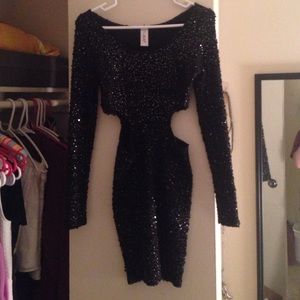 Sequined Cut-Out Dress