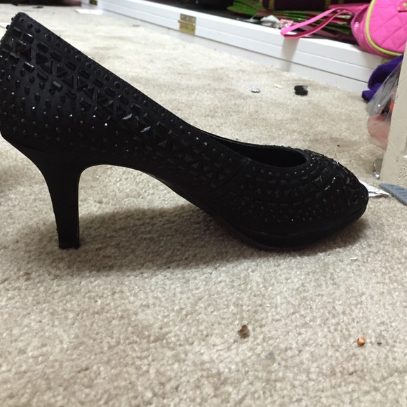 Black Rhinestone Shoes - Picture 3 of 4