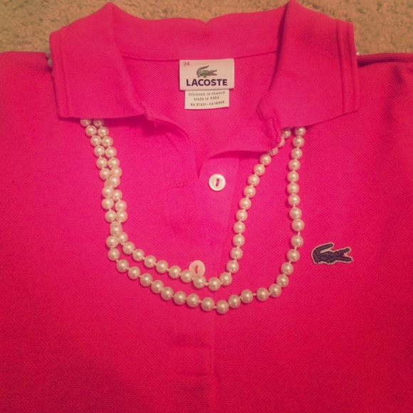 Lacoste hot pink polo