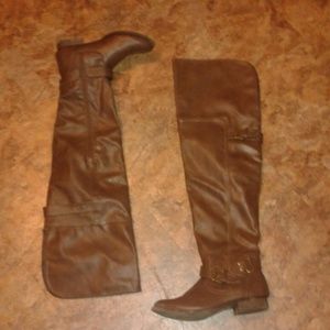 Brown over the knee boots