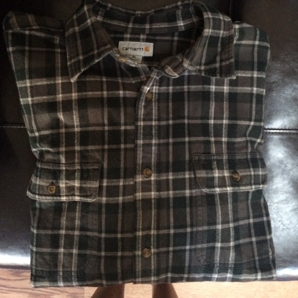 Carhartt gray and green XL men's cotton flannel
