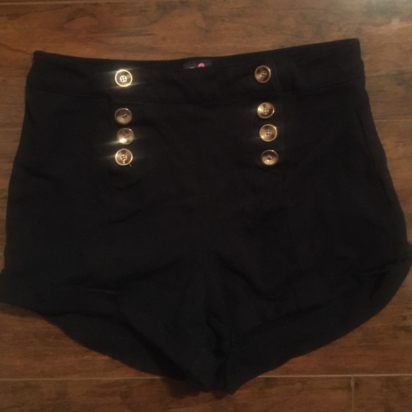 Black high waisted dress shorts