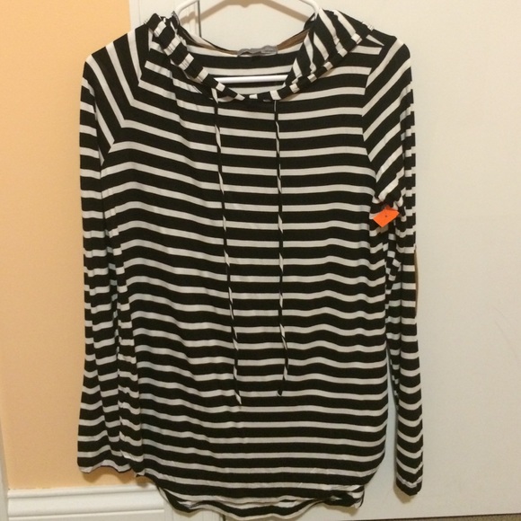 Striped hoodie w/ suede elbows!
