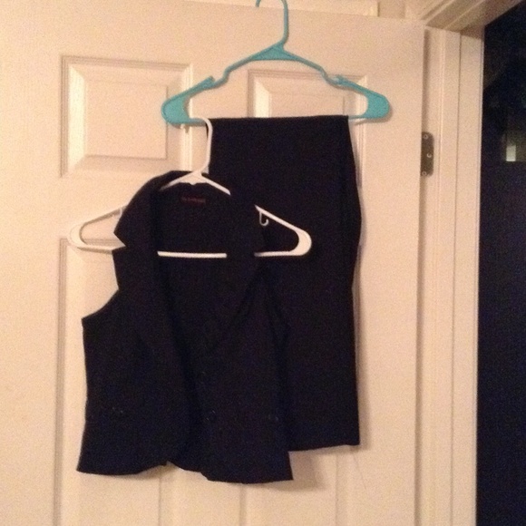 Black dress pants with matching vest..