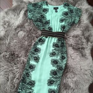 Turquoise feather Dress